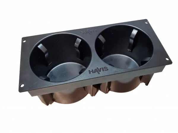 CUP2-1004 – HAVIS Cup Holder, Mounts On VSX Console Black Holds Two Cups Of 3-1/2 Inch Diameter